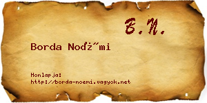 Borda Noémi névjegykártya